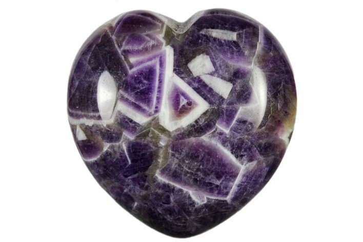 1.5" Polished Chevron Amethyst Hearts - Photo 1